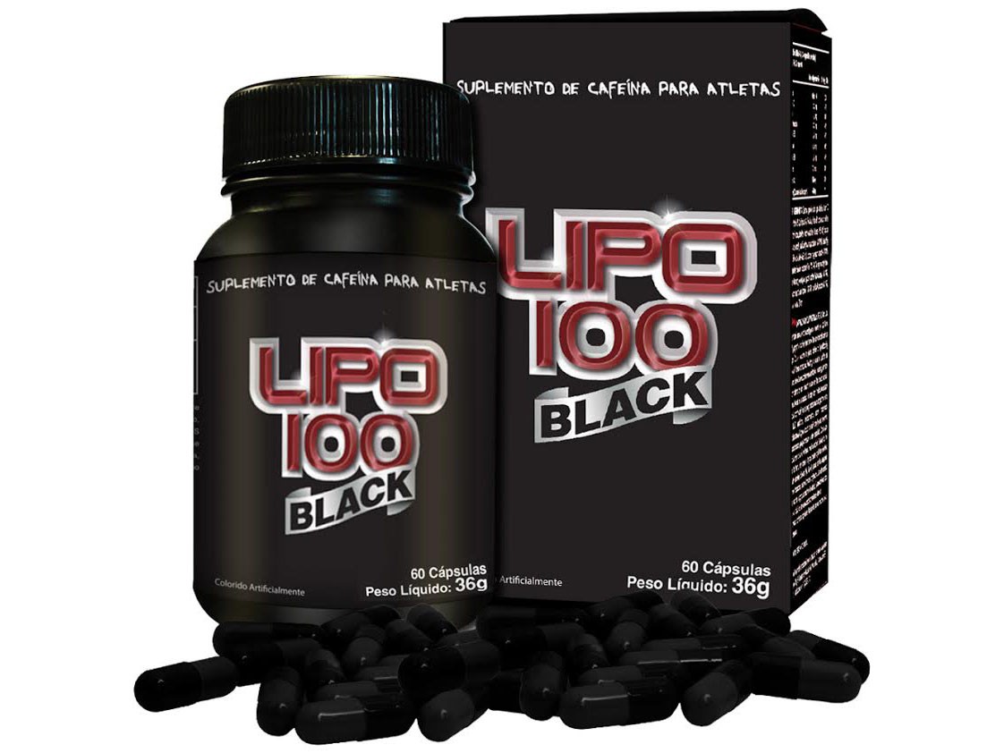 Emagrecedor Termogênico Lipo 100 Black 60 Cápsulas